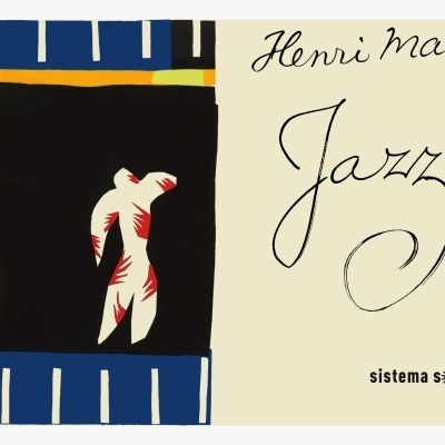Cartaz com ilustração de figura humana estilizada e texto Henri Matisse Jazz sistema solar