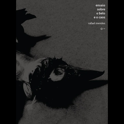 Capa de livro cinzenta com escultura escura e texto no canto superior direito