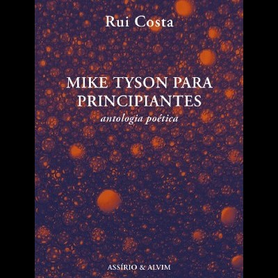 Capa de livro 'Mike Tyson para principiantes' de Rui Costa com fundo roxo e círculos laranja