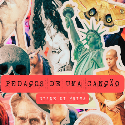 Capa do livro Pedaços de uma Canção com colagem de imagens diversas e textos