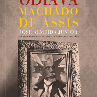 Capa de livro 'O HOMEM QUE ODIAVA MACHADO DE ASSIS' com moldura e vidro partido