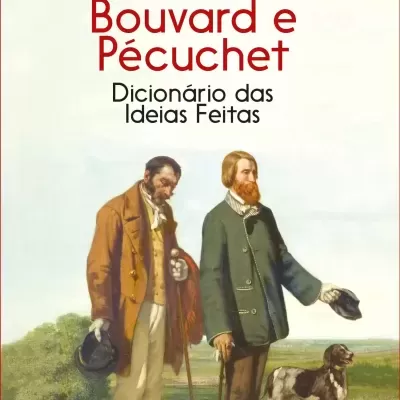 Capa de livro com ilustração de dois homens antigos, cão e texto em português.