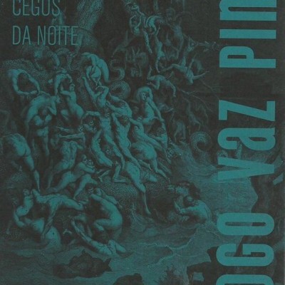 Capa de livro com ilustração de figuras humanas e texto 'DIOGO VAZ PINTO' e 'AURORA PARA OS CEGOS DA NOITE'