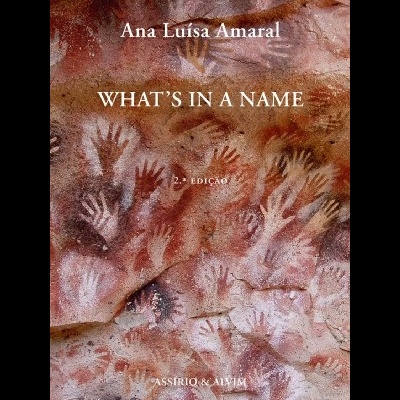 Capa de livro 'WHAT'S IN A NAME' com mãos desenhadas em fundo castanho