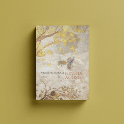 Capa de livro com ilustração de árvores e folhas em tons amarelos e castanhos