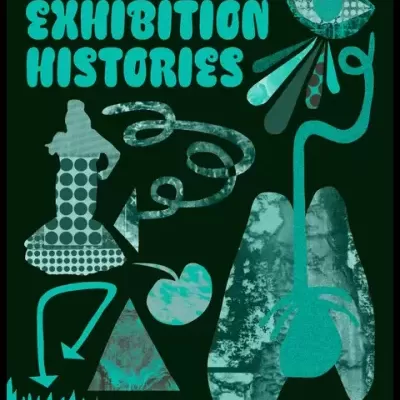 Capa de livro com título queer exhibition histories em verde sobre fundo preto