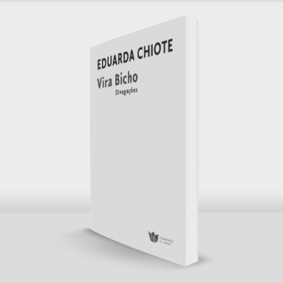 Livro branco Vira Bicho Divagações de Eduarda Chiote em fundo claro