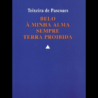 Capa de livro azul com título e autor em letras brancas e laranja