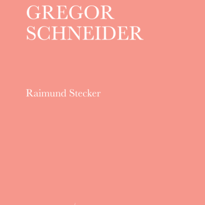 Capa de livro cor-de-rosa com texto branco GREGOR SCHNEIDER