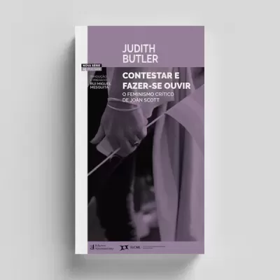 Capa de livro roxa e branca com título e nome do autor