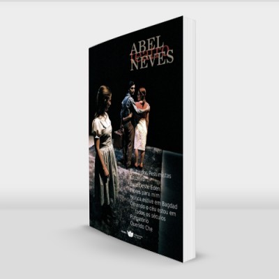 Capa de livro preto com título ABEL NEVES e imagem de duas pessoas em pé