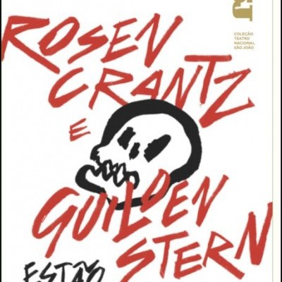 Capa de livro com título em letras vermelhas e pretas e desenho de crânio