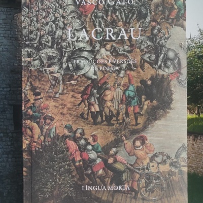 Capa de livro com ilustração histórica e título em texto branco