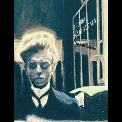 Capa de livro com homem de óculos e texto TEORIA DO FANTASMA e Fernando Guerreiro