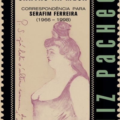 Capa de livro 'Cartas na Mesa' com desenho feminino e texto vertical 'Luiz Pacheco'