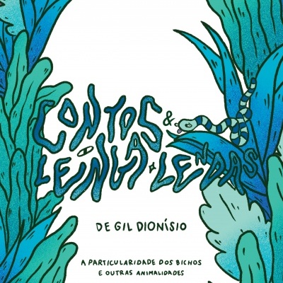Capa de livro com plantas azuis e verdes e texto de título e autor