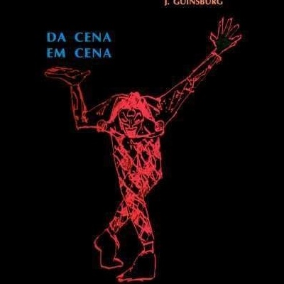 Capa de livro preta com ilustração vermelha e texto azul e vermelho