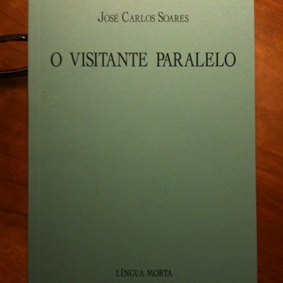Capa de livro verde claro com texto preto e t edtulo O VISITANTE PARALELO