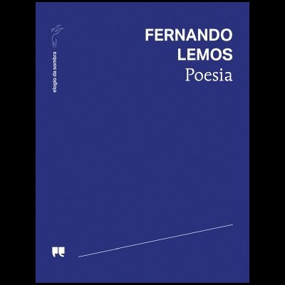 Capa azul escuro de livro com texto branco e selo colecção da sombra