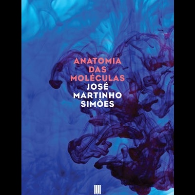 Capa de livro azul com manchas negras e texto ANATOMIA DAS MOLÉCULAS JOSÉ MARTINHO SIMÕES