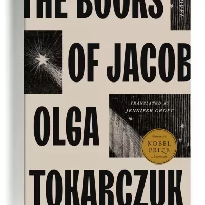 Capa do livro The Books of Jacob de Olga Tokarczuk com selo Nobel Prize