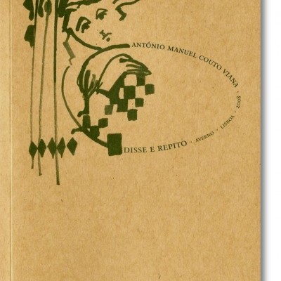 Capa de livro em papel reciclado castanho com ilustração verde e texto