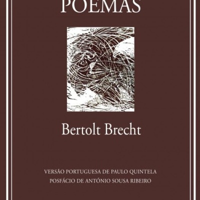 Capa de livro POEMAS de Bertolt Brecht com fundo castanho e texto branco