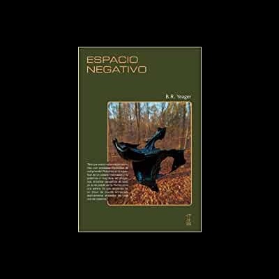 Capa de livro verde escuro com título e escultura preta em cenário natural.