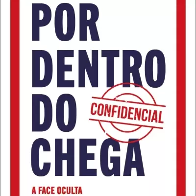 Capa de livro com título 'Por Dentro do Chega' e texto 'Confidencial' em vermelho.