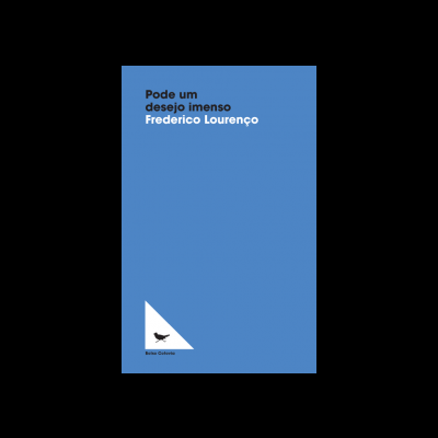 Capa de livro azul com texto e logótipo de colecção em branco e preto