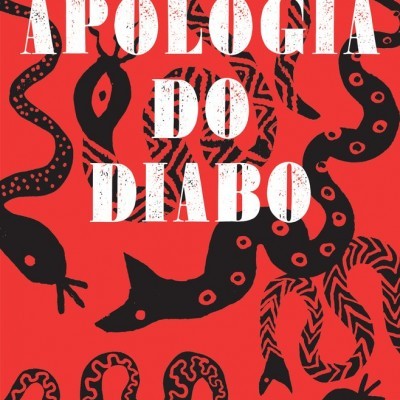 Capa vermelha com cobras pretas e texto do título do livro