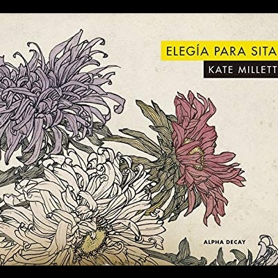 capa de livro com flores desenhadas e texto Elegía Para Sita Kate Millett
