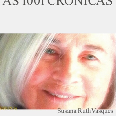 Capa de livro AS 1001 CRÓNICAS com fotografia de mulher de cabelo branco, texto do título e autor, fundo branco e logótipo LER Devagar