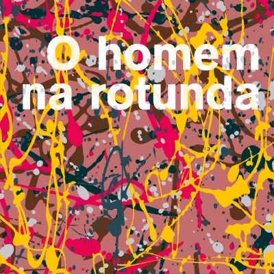 Capa de livro com padrão abstrato colorido e texto em branco