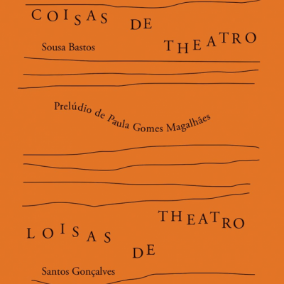 Capa de livro laranja com texto preto e linhas onduladas