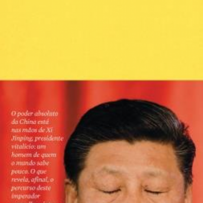 Capa de livro Na cabeça de Xi com imagem de homem de olhos fechados e texto em português