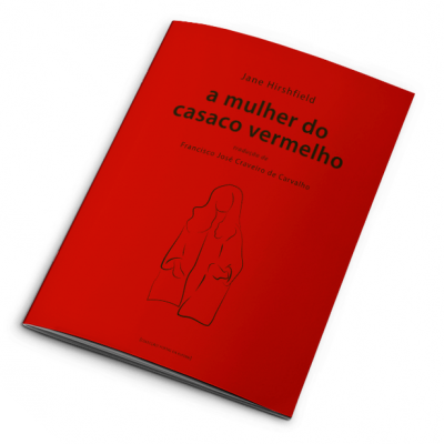 Livro vermelho 'a mulher do casaco vermelho' com ilustração preta