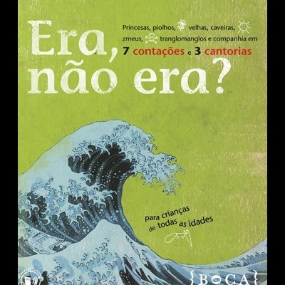 Capa de livro verde com onda azul e texto Era não era?
