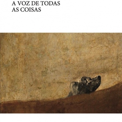 Capa de livro com título e imagem de cabeça de cão sobre fundo castanho.