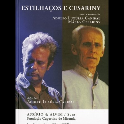 Capa do livro Estilhaços e Cesariny com fotos dos autores e texto informativo