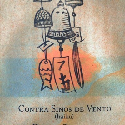 Capa de livro com ilustração de sinos de vento e texto em português.