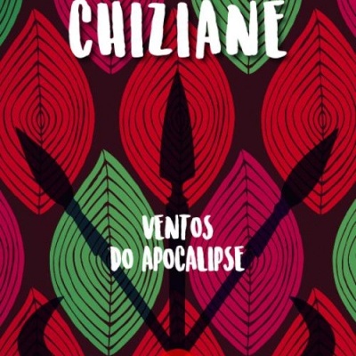 Capa de livro com folhas coloridas, texto e símbolos espadas e caveira