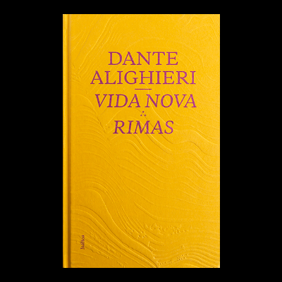 Capa de livro amarelo texturado com título em púrpura 