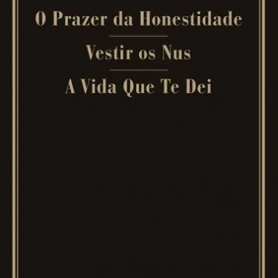 Capa preta de livro com título e texto dourado