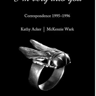 Anel de metal prateado com mosca em relevo e texto em fundo preto