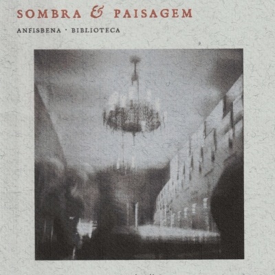 Capa de livro 'SOMBRA & PAISAGEM' de Bernardo Salgado com fotografia em preto e branco de uma sala e texto no topo e em baixo