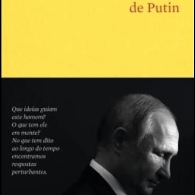Capa do livro 'Na cabeça de Putin' com foto de Vladimir Putin em perfil.