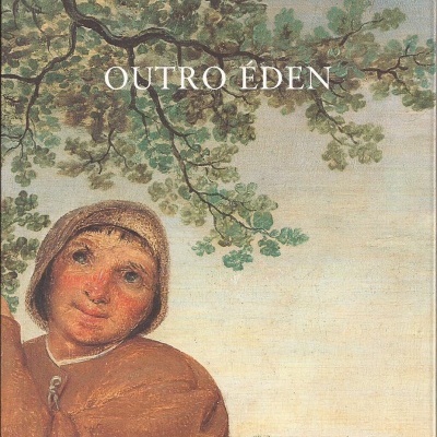 Capa de livro com pintura de criança e texto branco