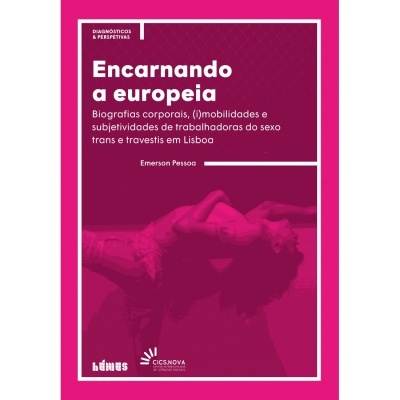 Capa de livro cor de rosa com texto branco e imagem sombreada de figura humana