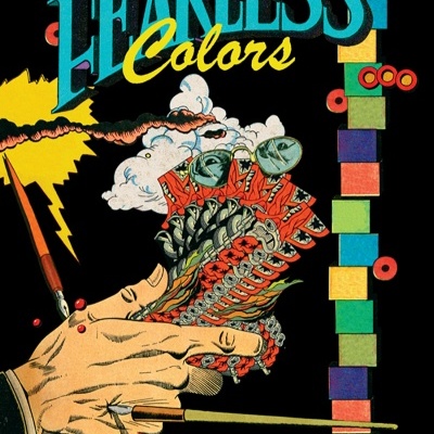 Capa de álbum com arte gráfica vibrante e texto 'SAMPLERMAN FEARLESS Colors'